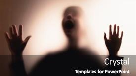  Presentation with horror - PPT theme having horror-ghost-girl-screaming-behind background and a black colored foreground