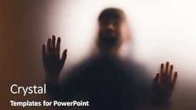  Presentation with horror - Presentation design having horror-ghost-girl-screaming-behind background and a wine colored foreground