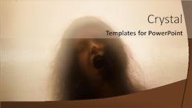  Presentation with horror - Slide set having horror-ghost-woman-behind background and a lemonade colored foreground