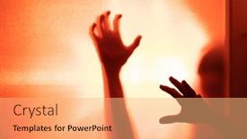  Presentation with horror - PPT theme enhanced with horror-ghost-woman-behind background and a coral colored foreground