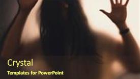  Presentation with horror - Presentation design featuring horror-ghost-woman-behind background and a tawny brown colored foreground