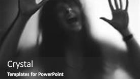  Presentation with horror - Presentation theme with horror-ghost-woman-behind background and a dark gray colored foreground