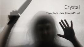  Presentation with horror - PPT theme with horror-halloween-background-shadowy-figure background and a light gray colored foreground