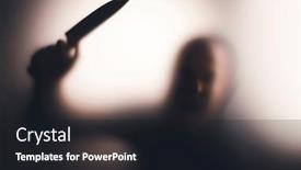  Presentation with horror - PPT theme having horror-halloween-background-shadowy-figure background and a wine colored foreground