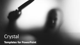  Presentation with horror - Presentation design featuring horror-halloween-background-shadowy-figure background and a dark gray colored foreground