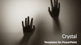  Presentation with horror - PPT theme having horror hand diffused silhouette background and a dark gray colored foreground