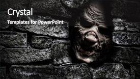  Presentation with horror - PPT layouts consisting of horror monster looking background and a dark gray colored foreground