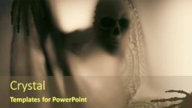  Presentation with grim reaper - PPT theme featuring horror-skeleton-or-grim-reaper background and a tawny brown colored foreground