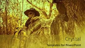  Presentation with raven black - Presentation featuring horror-thriller-a-terrible-scarecrow background and a gold colored foreground