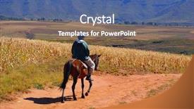  Presentation with horse riding - Beautiful PPT theme featuring horse - riding in lesotho backdrop and a ocean colored foreground