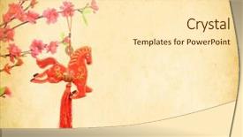 Presentation with chinese new year lunar - PPT theme with horse 2014 is year background and a cream colored foreground