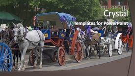  Presentation with house - Amazing PPT theme having horse buggy - house and cart backdrop and a  colored foreground