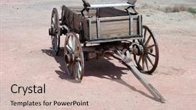  Presentation with old west - Amazing presentation theme having old west wooden wagon backdrop and a soft green colored foreground