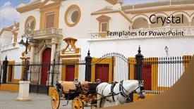  Presentation with real food beef - Audience pleasing presentation consisting of real maestranza bullring plaza toro backdrop and a coral colored foreground
