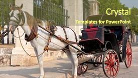  Presentation with horse - Slide deck consisting of horse carriage in old havana background and a tawny brown colored foreground