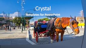  Presentation with rome italy - Beautiful presentation design featuring horse carriage in the old backdrop and a  colored foreground