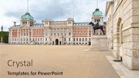  Presentation with horse - Amazing theme having horse guards parade a large parade ground off whitehall in london backdrop and a soft green colored foreground