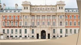  Presentation with horse - PPT layouts consisting of horse guards parade a large parade ground off whitehall in london background and a coral colored foreground