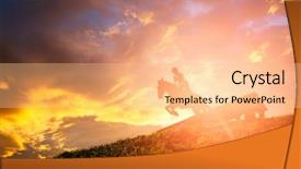  Presentation with horse - Amazing slide deck having horse jumping over an obstacle backdrop and a lemonade colored foreground