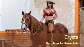  Presentation with ranch - Beautiful presentation design featuring horse outdoors on a mexican backdrop and a tawny brown colored foreground