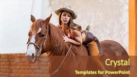  Presentation with rides - Colorful presentation enhanced with horse outdoors on a mexican backdrop and a tawny brown colored foreground