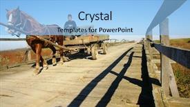  Presentation with horse - Beautiful PPT theme featuring horse pulling a traditional chariot backdrop and a light blue colored foreground