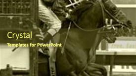  Presentation with white horse - Audience pleasing presentation design consisting of horse-race-in-black-white backdrop and a tawny brown colored foreground