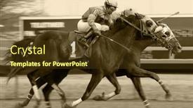  Presentation with white horse - Presentation theme enhanced with horse-race-in-black-white background and a tawny brown colored foreground