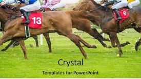  Presentation with horse racing - Amazing presentation having horse racing outdoor derby backdrop and a yellow colored foreground