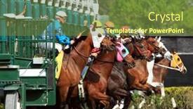  Presentation with horse racing - Presentation design enhanced with horse-racing background and a tawny brown colored foreground