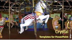  Presentation with fair - Presentation theme enhanced with merry go round carousel wooden background and a tawny brown colored foreground
