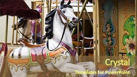  Presentation with horse - Presentation theme enhanced with horse ride merry-go-round background and a  colored foreground