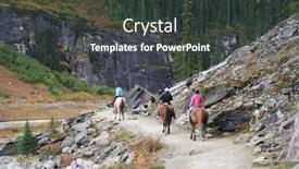  Presentation with horse riding - Cool new PPT layouts with horse-riding-in-canadian-rockies backdrop and a dark gray colored foreground