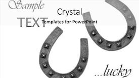  Presentation with white horse - Theme having horse shoes lucky charm - black and white macro image background and a white colored foreground