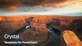  Presentation with shoe - Colorful slides enhanced with horse shoe bend at sunset backdrop and a tawny brown colored foreground