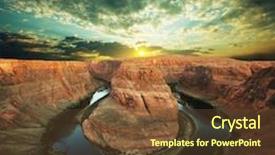  Presentation with law race horse - PPT layouts with lake powell - horse-shoe bend at utah background and a tawny brown colored foreground