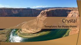  Presentation with points - Presentation theme featuring horse shoe bend background and a coral colored foreground