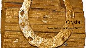  Presentation with horse - Presentation theme consisting of horse shoes lucky charm - horseshoe background and a gold colored foreground