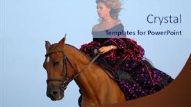  Presentation with fancy dress - Audience pleasing presentation design consisting of horse-show-in-fancy-dress backdrop and a sky blue colored foreground
