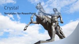  Presentation with peter - Presentation theme with horse-tamers-monument-by-peter background and a light blue colored foreground