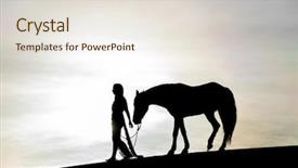  Presentation with horse riding - Cool new slide set with horse through the mohave desert backdrop and a  colored foreground