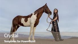  Presentation with horse riding - Colorful slide set enhanced with horse through the mohave desert backdrop and a  colored foreground