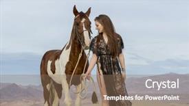  Presentation with horse riding - Cool new PPT theme with horse through the mohave desert backdrop and a  colored foreground