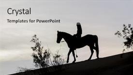  Presentation with horse riding - Slides enhanced with horse through the mohave desert background and a  colored foreground