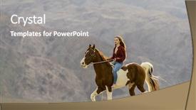  Presentation with horse riding - Theme with horse through the mohave desert background and a  colored foreground