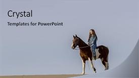  Presentation with horse riding - Audience pleasing theme consisting of horse through the mohave desert backdrop and a  colored foreground