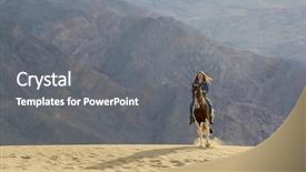  Presentation with horse riding - PPT layouts featuring horse through the mohave desert background and a  colored foreground