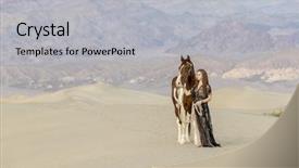  Presentation with horse riding - Theme enhanced with horse through the mohave desert background and a  colored foreground