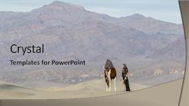  Presentation with horse riding - Slides featuring horse through the mohave desert background and a  colored foreground