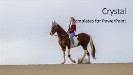  Presentation with horse riding - Beautiful PPT theme featuring horse through the mohave desert backdrop and a  colored foreground